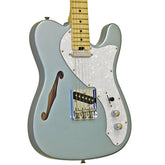 Aria 615-TL Series Semi-Hollow Electric Guitar in Metallic Ice Blue